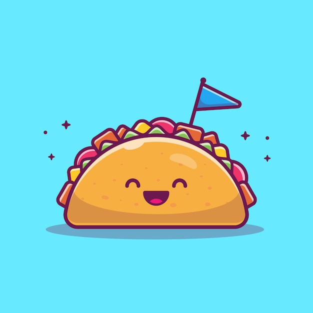 Download Free Taco Mascot Cartoon Illustration Cute Taco Character With Flag Use our free logo maker to create a logo and build your brand. Put your logo on business cards, promotional products, or your website for brand visibility.
