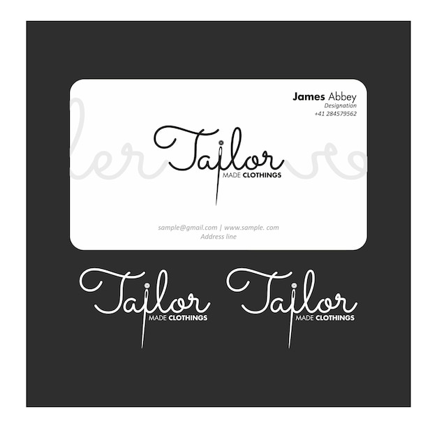 Download Free Tailor Logo And Visiting Card Design Vector Premium Vector Use our free logo maker to create a logo and build your brand. Put your logo on business cards, promotional products, or your website for brand visibility.