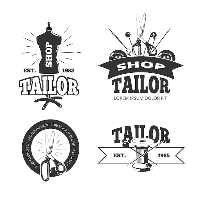 Download Free Tailor Shop Vector Labels Premium Vector Use our free logo maker to create a logo and build your brand. Put your logo on business cards, promotional products, or your website for brand visibility.