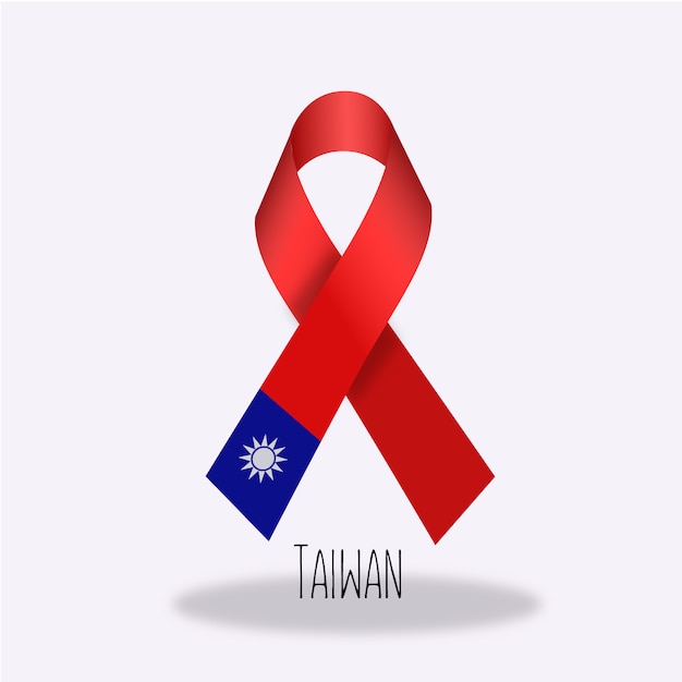 Download Taiwan flag ribbon design Vector | Free Download