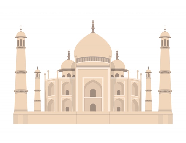 Premium Vector | Taj mahal india design illustration isolated on white ...