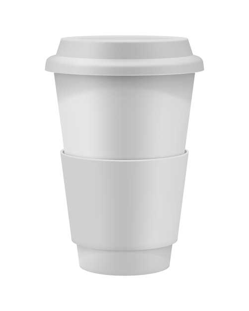 Premium Vector | Take away paper cup with cap