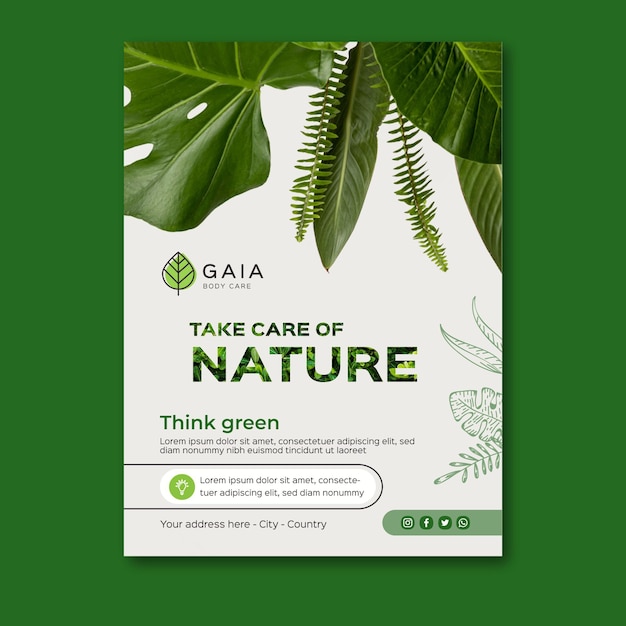 Premium Vector Take Care Of Nature Environment Poster Template