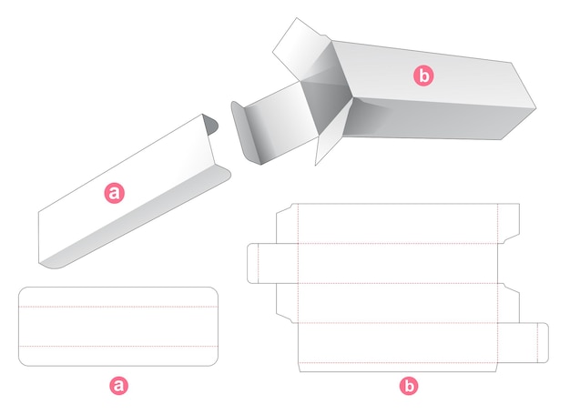 Download Premium Vector Tall Packaging Box With Partition Insert Die Cut Template