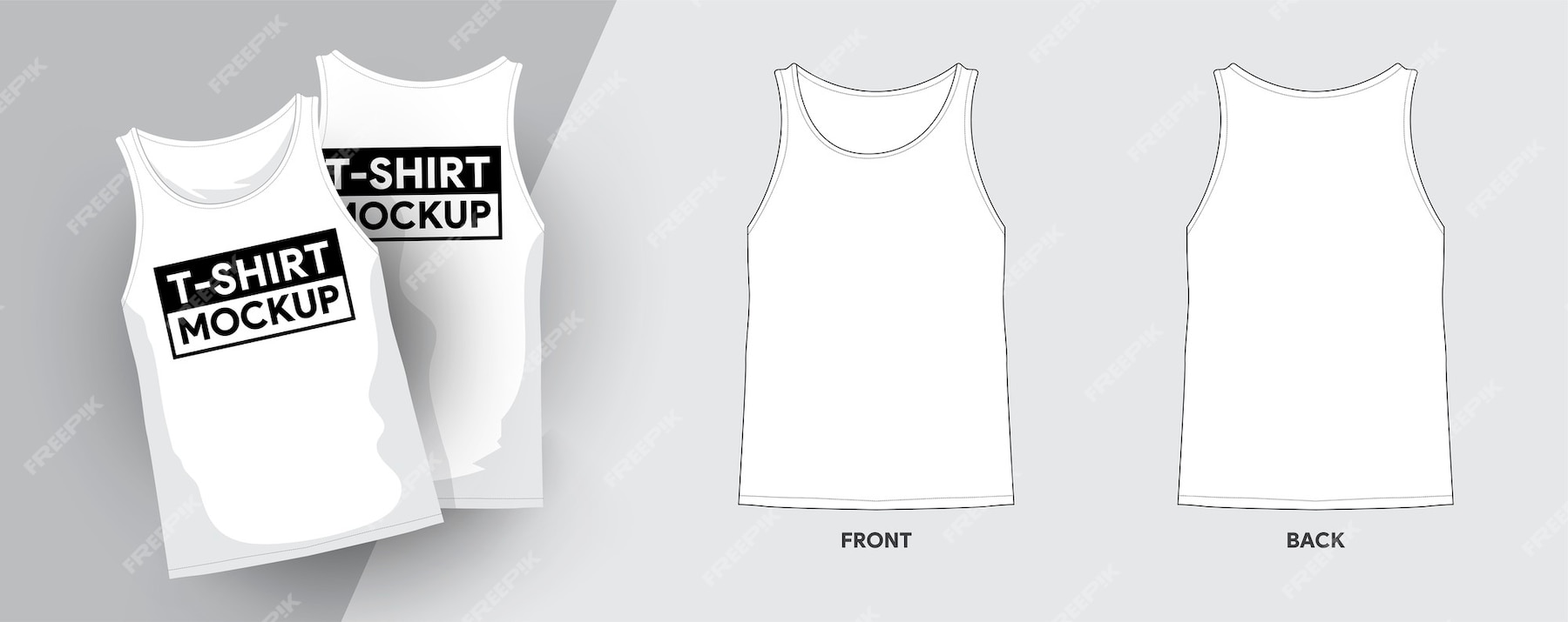 Premium Vector Tank top t shirt template outline stroke illustrations