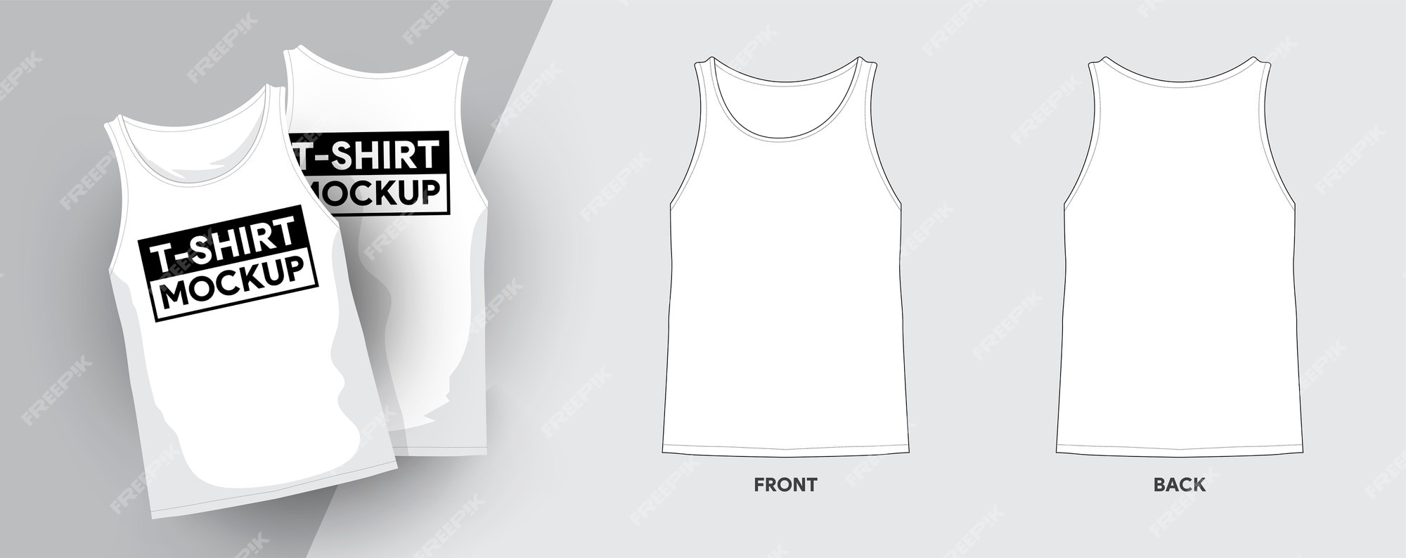 Premium Vector Tank top tshirt template outline stroke illustrations