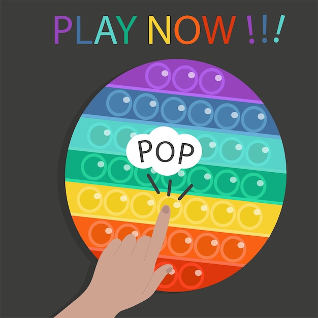 Premium Vector | Tap with finger pop it game relax toy