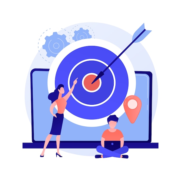 Target audience identification. brand consumers, loyal customers analysis, marketing survey. smm experts analyzing intended audience groups. Free Vector