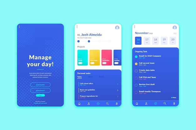 Free Vector | Task management app concept