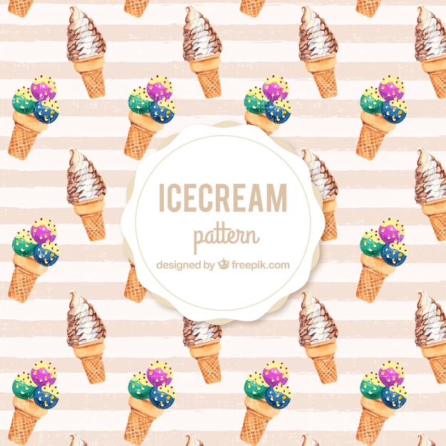 Tasty ice cream pattern background