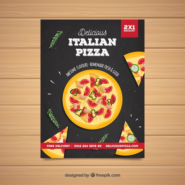 Free Vector | Tasty italian pizza poster