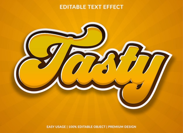 Premium Vector | Tasty text effect template with retro style