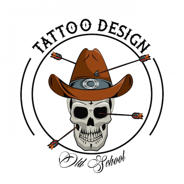 Tattoo design with old school drawings | Premium Vector