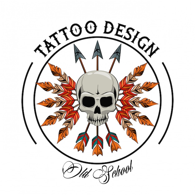 Premium Vector | Tattoo design with old school drawings