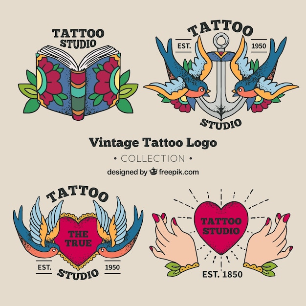 Download Free Download Free Tattoo Studio Logo Collection Vector Freepik Use our free logo maker to create a logo and build your brand. Put your logo on business cards, promotional products, or your website for brand visibility.