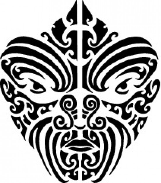 Tattood maori face | Free Vector