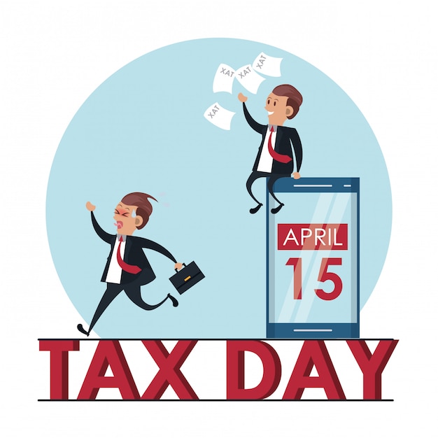 Premium Vector Tax day symbols and cartoons