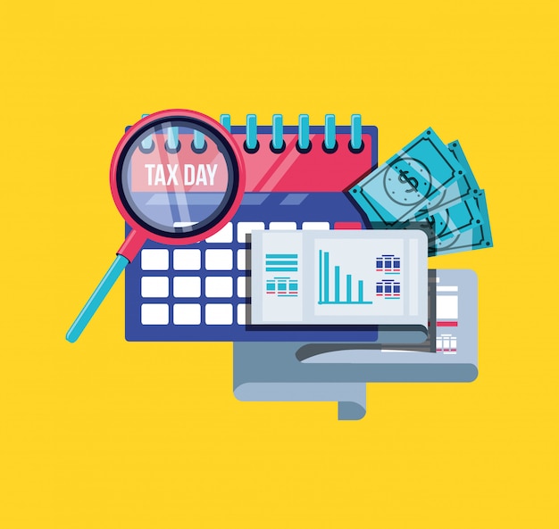 Premium Vector Tax day with calendar