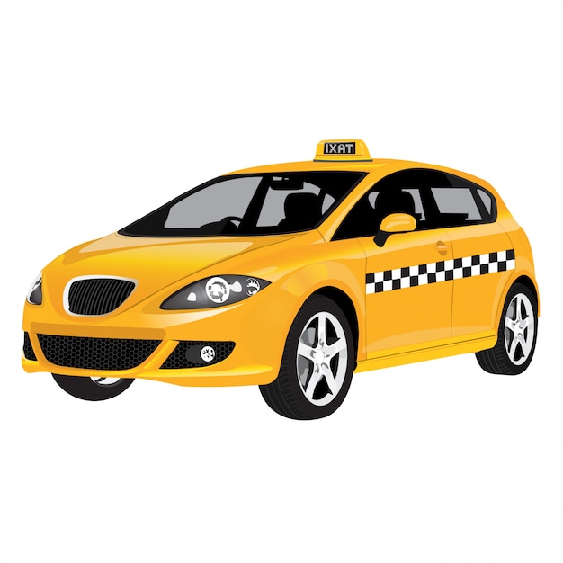 Premium Vector | Taxi car vector illustration isolated on white ...