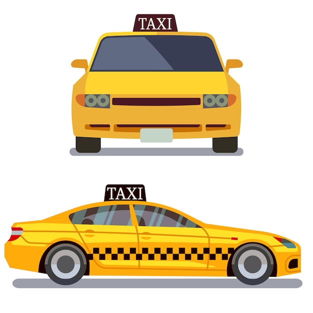 Taxi car on white vector illustration | Premium Vector