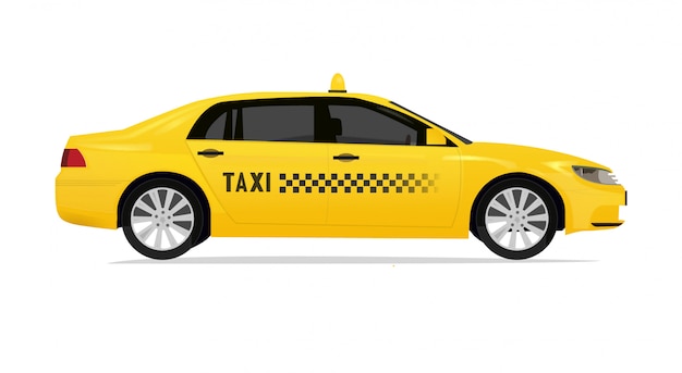 Premium Vector | Taxi side view with realistic touchup vector