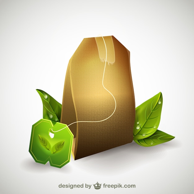 Tea bag illustration Vector Free Download