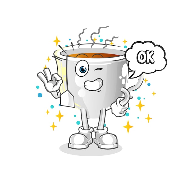 Premium Vector | Tea cup agree mascot. cartoon vector