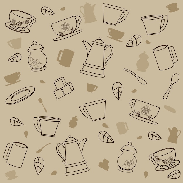 Premium Vector | Tea patterns background