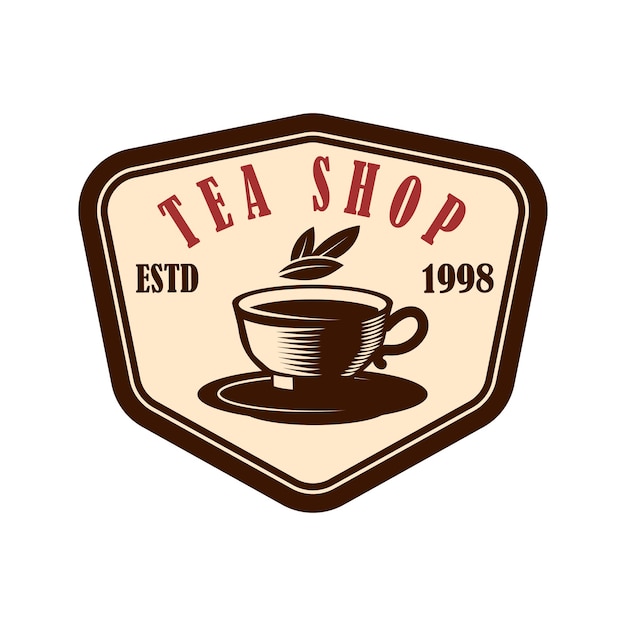 Premium Vector | Tea shop emblem template. design element for logo ...