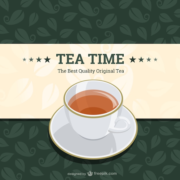 Free Vector | Tea time background with tea leaves