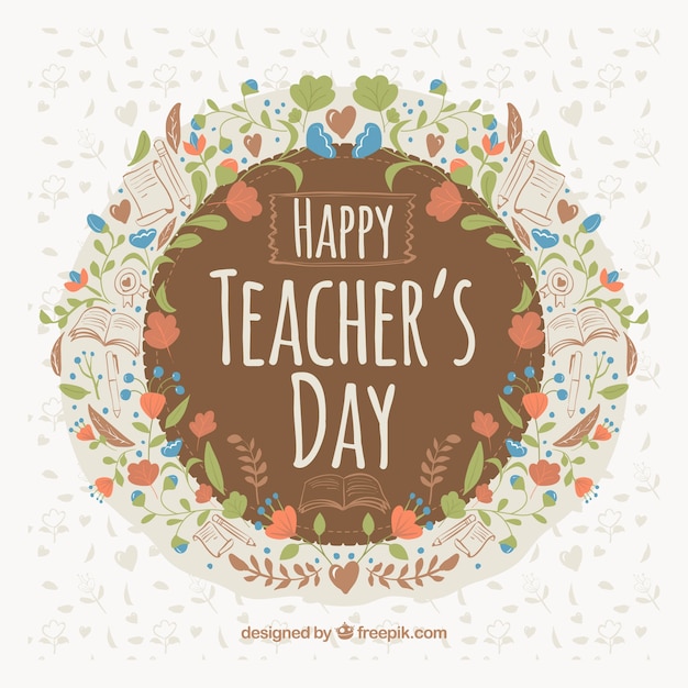 free-vector-teacher-s-day-floral-frame