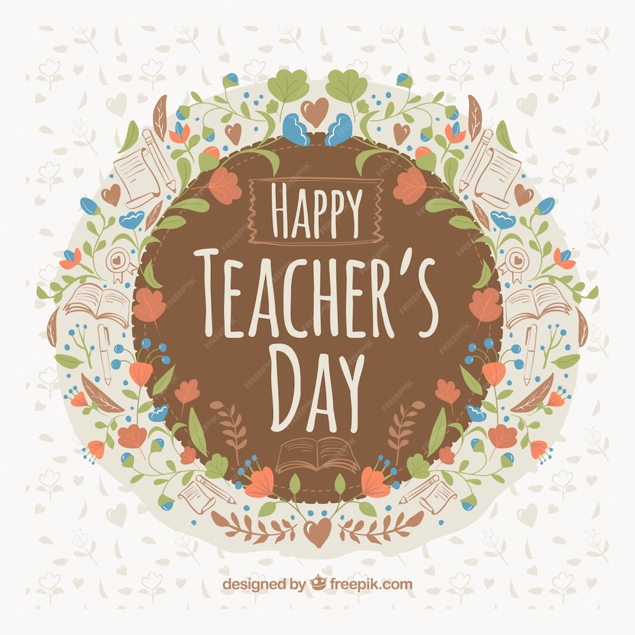 Free Vector | Teacher's day, floral frame