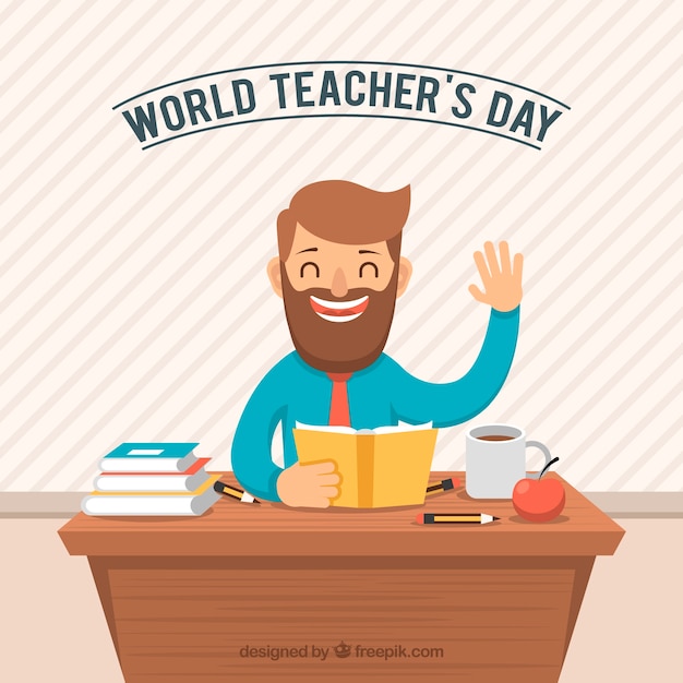 Teacher's day, smiling teacher Vector | Free Download