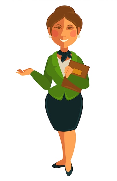 Download Teacher woman of school university profession vector flat ...