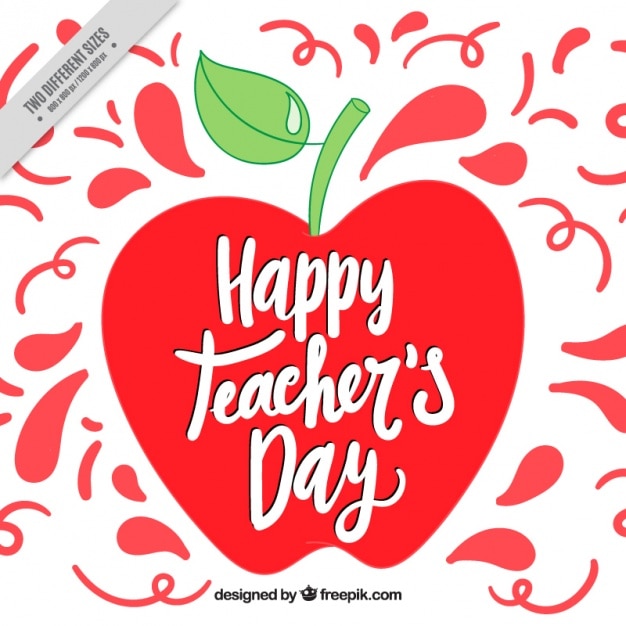 Teachers day background with apple Vector | Free Download