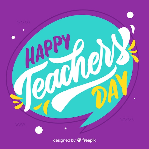 Teachers' day composition with modern lettering | Free Vector