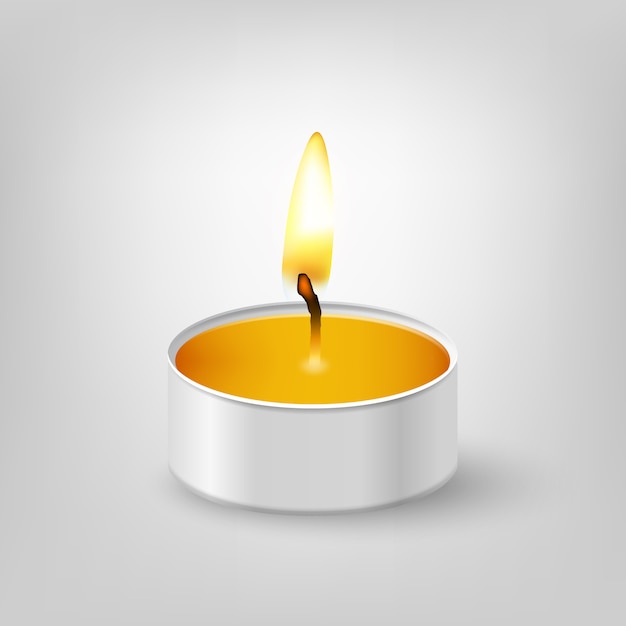 Premium Vector | Tealight candle.