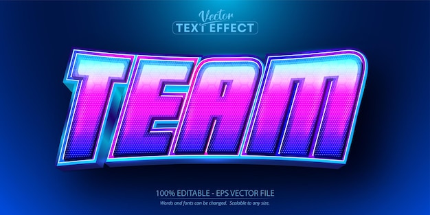 Premium Vector | Team text, sport style editable text effect