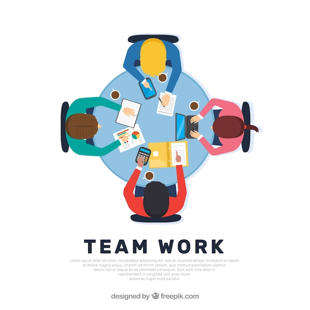 Free Vector | Team work background in flat style