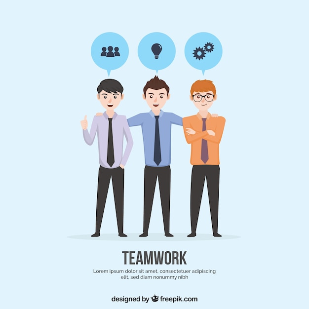 Team work background in flat style Vector | Free Download