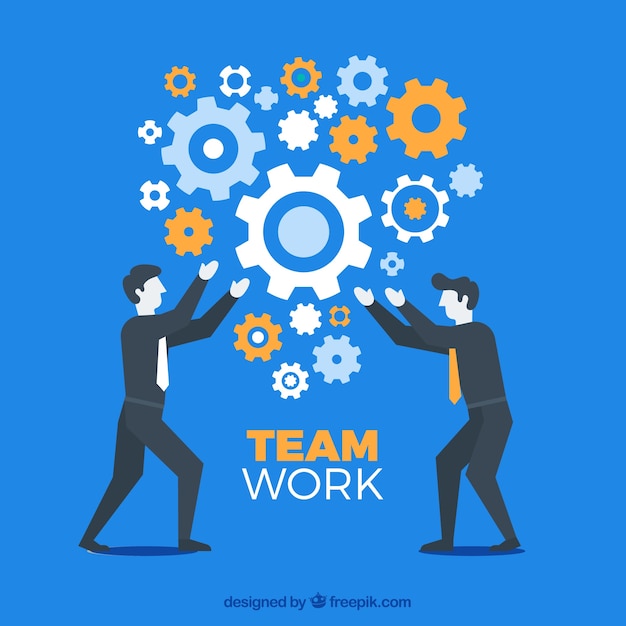 Free Vector | Team work concept with flat design