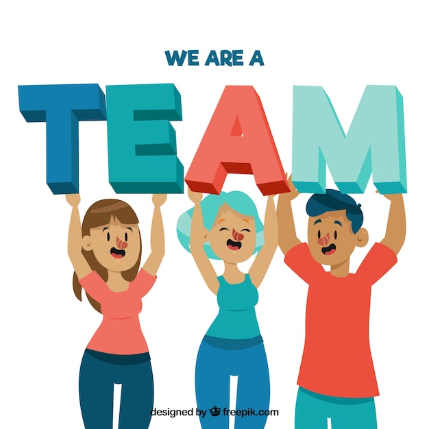 Free Vector | Team work concept with flat design