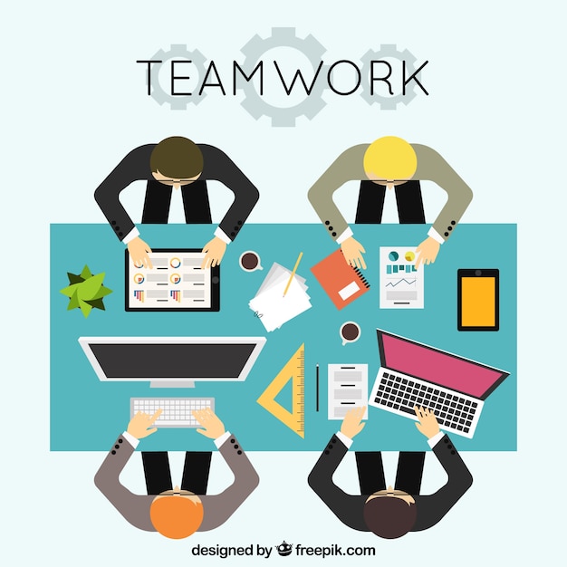 Free Vector | Teamwork background in flat design