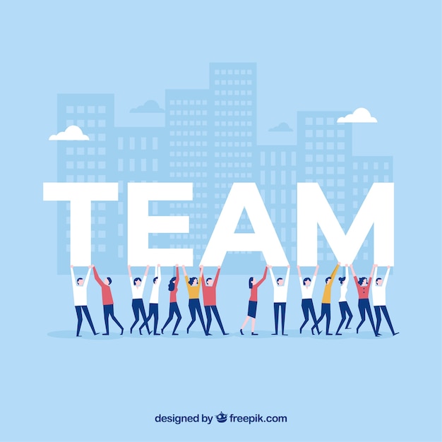 Teamwork background in flat design