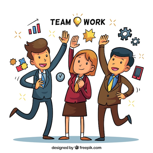 Teamwork background with persons