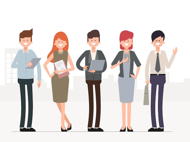 Premium Vector | Teamwork business people character in group.