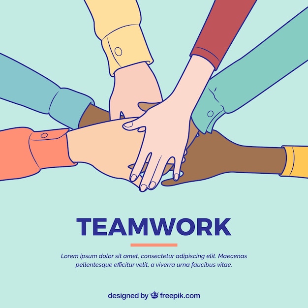 Teamwork concept with hands