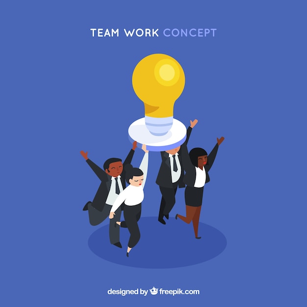 Teamwork concept with light bulb