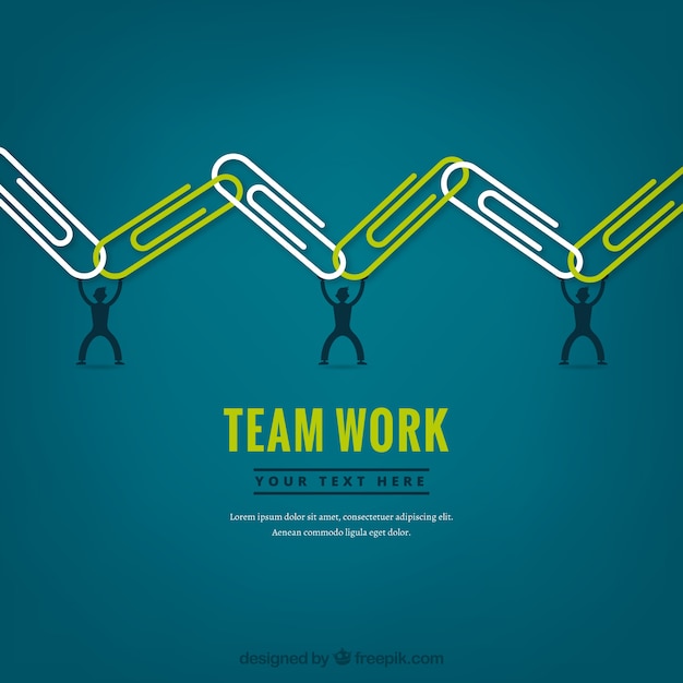 Teamwork concept with paperclips
