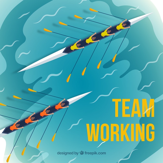 Teamwork concept with regatta